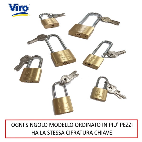 LUCCHETTO FAI BY VIRO CON ARCO LUNGO E STESSA CIFRATURA DI CHIAVE