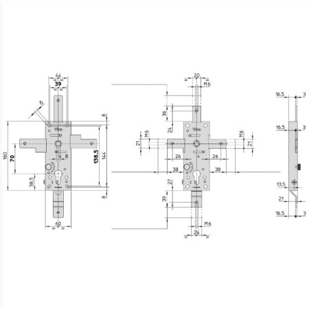 SERRATURA VIRO X BASCULANTI CON 4 PUNTI DI CHIUSURA SENZA ASTE