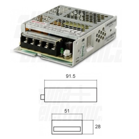 ALIMENTATORE DA QUADRO GRIGLIATO 25 WATT 24V 1100mA ALPHATRONIC