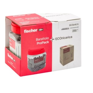 BARATTOLO+ECORICARICA 200 TASSELLI SX8 S con VITE -OFFERTA-