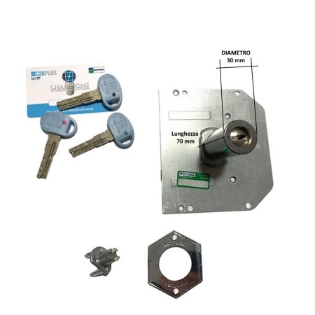 PIASTRA CON POMPA RICAMBIO C28PLUS MM 70 DIAMETRO 30 PER SERRATURE MOTTURA 30.600/.651
