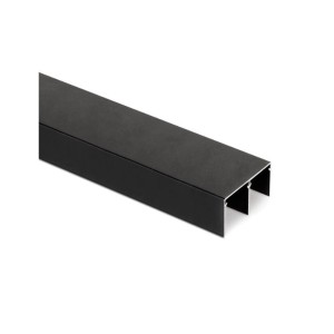 BINARIO SUPERIORE DA 74mm PER PLACARD74 LUNGHEZZA 3,90mt NERO
