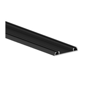 BINARIO INFERIORE A CANALE 48mm PER PLACARD74 LUNGHEZZA 3,90mt NERO SENZA PROFILO TAPPO