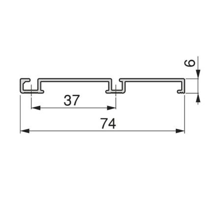 Binario Inferiore Emuca Placard74 Canale 74mm 3mt90 Clip Argento