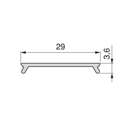 Profilo Tappo Copertura Emuca Binario 48mm Placard74 3mt90 Nero