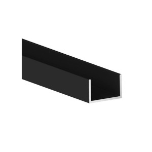 Profilo Bordo U 19x14mm Placard Nero Lunghezza 2,35mt per Pannelli