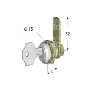 CILINDRO BOX GIUSSANI D.15X16 mm. C-LEVA PIANA