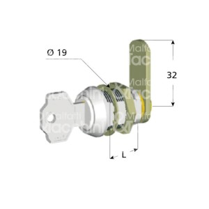 CILINDRO BOX GIUSSANI D.19X16 mm. C-LEVA PIANA