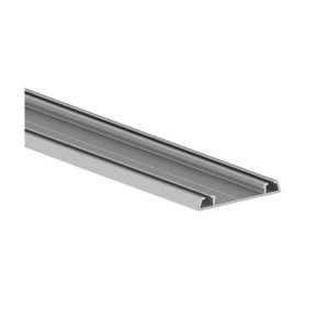 BINARIO INFERIORE A CANALE 48mm PER PLACARD74 LUNGHEZZA MT.3,9 ARGENTO SENZA PROFILO TAPPO