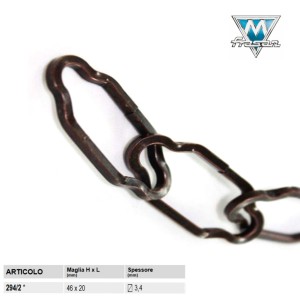 CATENA PER LAMPADARI SAGOMATA BRONZATA (PZ 50 CM)