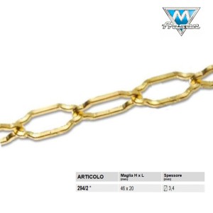 CATENA PER LAMPADARI SAGOMATA OTTONATA (PZ 50 CM)