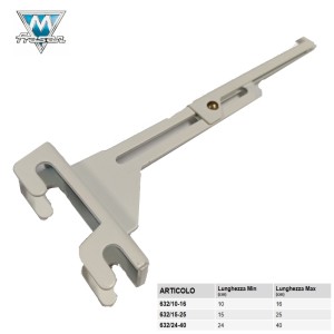 MENSOLA ALLUNGABILE ART.632 BIANCA PER CREMAGLIERA ART.620