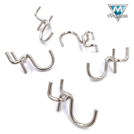 GANCIO AD UNCINO ART. 264 NIKELATO PER PANNELLI