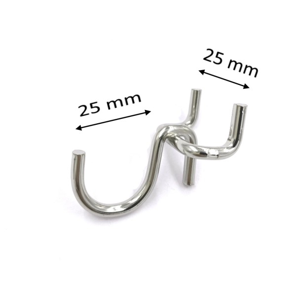 GANCIO AD UNCINO ART. 264 NIKELATO PER PANNELLI