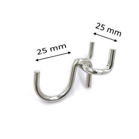 GANCIO AD UNCINO ART. 264 NIKELATO PER PANNELLI