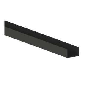 Profilo Bordo U Emuca 18x14mm per Pannelli 18mm Placard 2,90mt Nero
