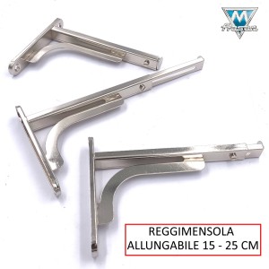 MENSOLA ALLUNGABILE ART.201 CM.15-25 NIKELATA PER CRISTALLI