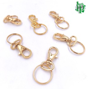 MINIMOSCHETTONE PORTACHIAVI A MOLLA DORATO CON ANELLO