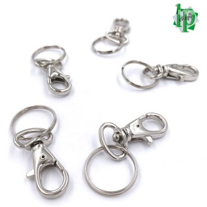 MINIMOSCHETTONE PORTACHIAVI A MOLLA NIKELATO CON ANELLO