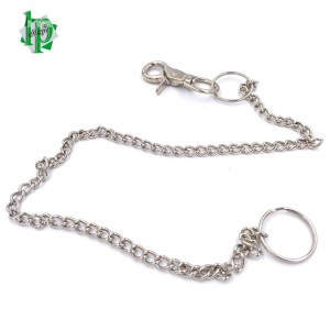 PORTACHIAVI NIKELATO A CATENELLA CON MOSCHETTONE