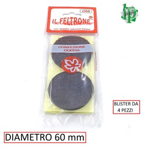 FELTRI TONDI DIAM.60 MM MARRONI IN CONF.DA 4 PEZZI