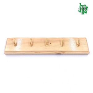 PORTACHIAVI ADESIVO IN LEGNO CHIARO CON 5 POSTI CHIAVE