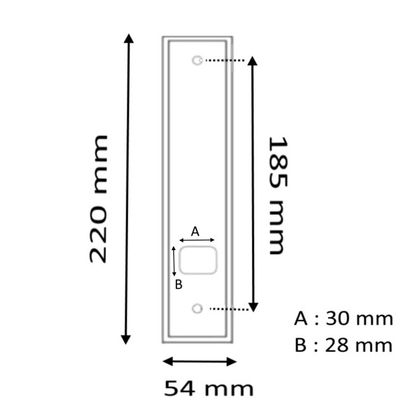PLACCA INOX X AVVOLGITORI INTERNI INTERASSE FORI 185 MM