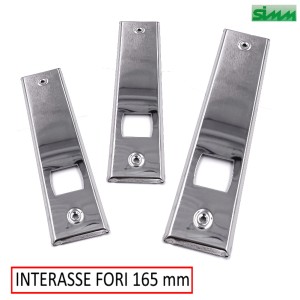 PLACCA INOX X AVVOLGITORI INTERNI INTERASSE FORI 165 MM