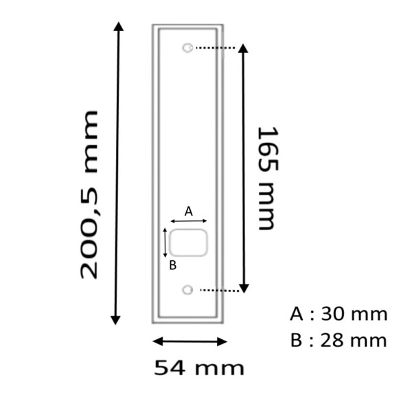 PLACCA INOX X AVVOLGITORI INTERNI INTERASSE FORI 165 MM