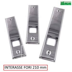 PLACCA INOX X AVVOLGITORI INTERNI INTERASSE FORI 210 MM
