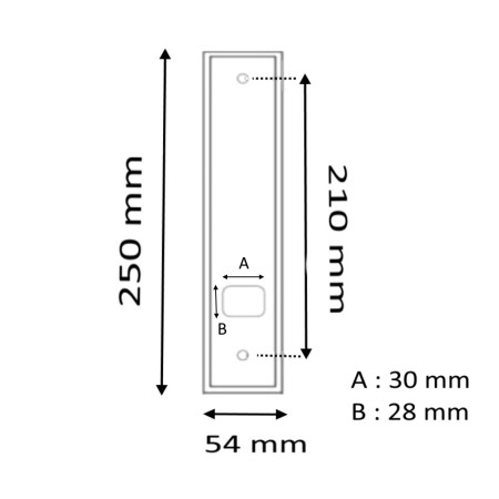 PLACCA INOX X AVVOLGITORI INTERNI INTERASSE FORI 210 MM