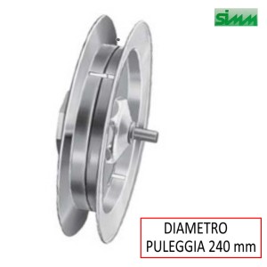 PULEGGIA DIAMETRO 220 MM CON CALOTTA PER RULLO FERRO