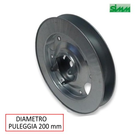 PULEGGIA DIAMETRO 200 MM PER RULLO LEGNO