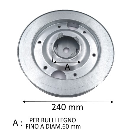 PULEGGIA DIAMETRO 240 MM PER RULLO LEGNO