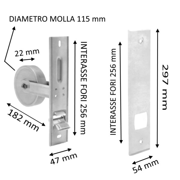 Avvolgitore Incasso mt.12 Interasse 256mm con Placca Inox SIMM