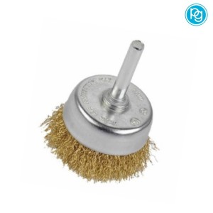 SPAZZOLA A TAZZA IN OTTONE DIAMETRO 50 MM CON GAMBO