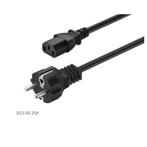 CAVO ALIMENTAZIONE PER DRIVER 240W HAFELE CON SPINA EU NERO DA MT.2 833.89.258