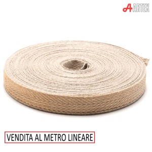 CINTINO JUTA NATURALE LARGHEZZA 27 MM - SPESSORE 1.5 MM RINFORZATO CON FILI ACCIAIO