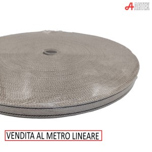 CINTINO IN CANAPA BEIGE RIGATO NERO LARGHEZZA 22 MM - SPESSORE 2.2 MM