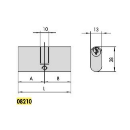 CILINDRO OVALE CISA IN OTTONE CON STESSA CIFRATURA CHIAVE