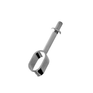 REGGITUBO CENTRALE CROMATO PER TUBO OVALE 30 X 15 CON FISSAGGIO PASSANTE INNESTO VITE 6 MA
