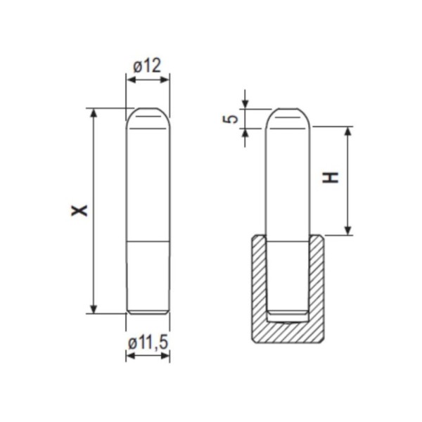PERNO AGB PER CARDINE LUNGO H11850.30.09