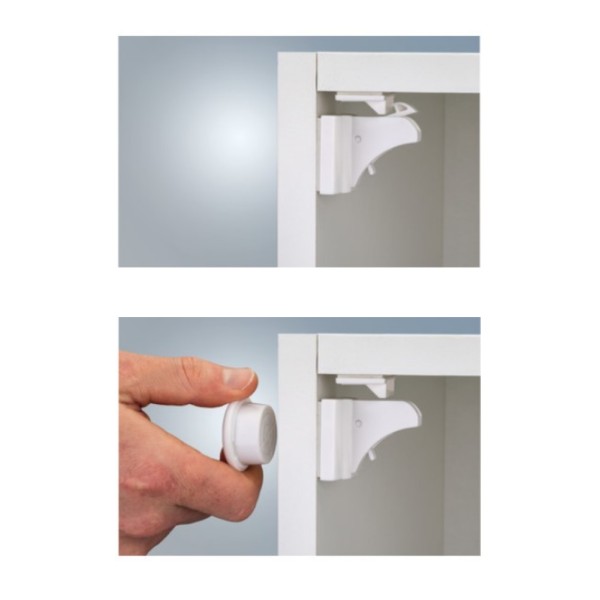 CHIUSURA MAGNETICA PER ANTA IN PLASTICA BIANCA