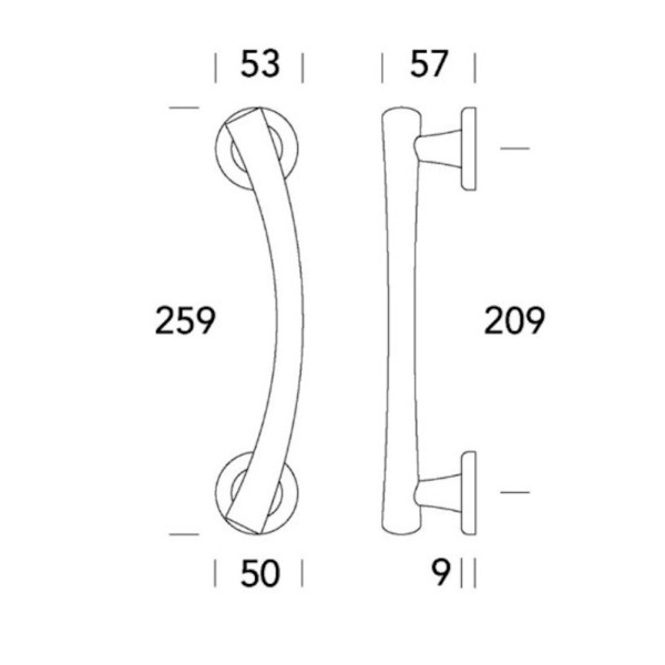 MANIGLIONE REGUITTI ALMA INT.209 OTTONE LUCIDO PVD