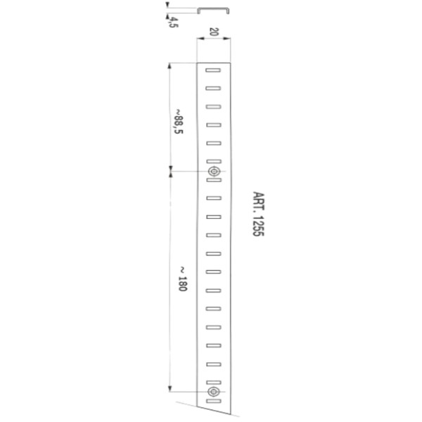CREMAGLIERA ART.1255 NERA CM 160 X 20 MM