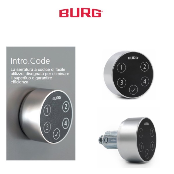 SERRATURA PER MOBILE A POMOLO CON COMBINAZIONE ELETTRONICA BURG INTRO.CODE -PROMO-