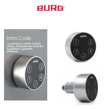 SERRATURA PER MOBILE A POMOLO CON COMBINAZIONE ELETTRONICA BURG INTRO.CODE -PROMO-