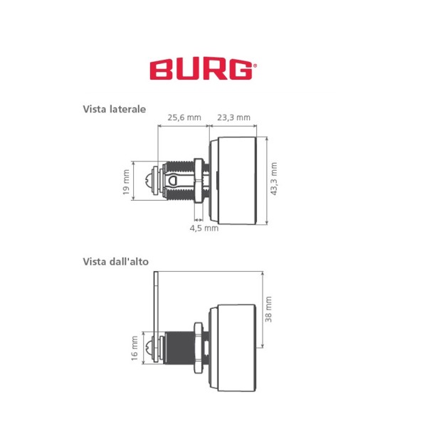 SERRATURA PER MOBILE A POMOLO CON COMBINAZIONE ELETTRONICA BURG INTRO.CODE -PROMO-