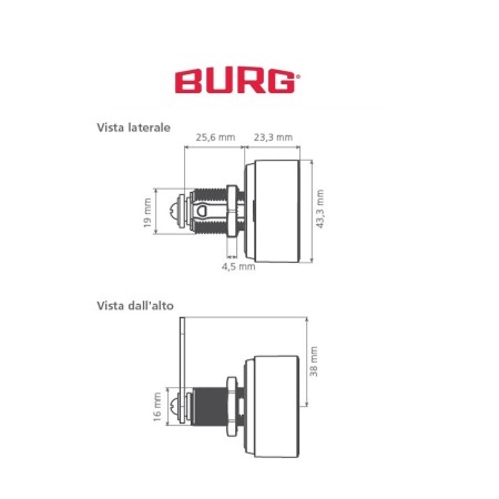 SERRATURA PER MOBILE A POMOLO CON COMBINAZIONE ELETTRONICA BURG INTRO.CODE -PROMO-