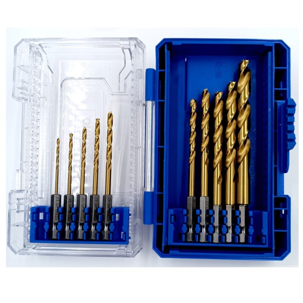 SERIE 10 PUNTE rivestite al TITANIO da 2-10 mm